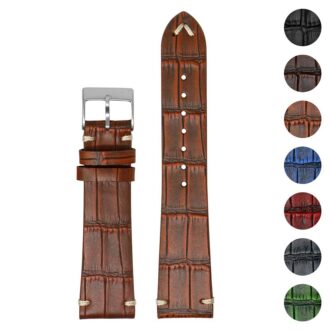 ds20.3 Gallery Tan DASSARI Vintage Alligator Leather Watch Band Strap 18mm 19mm 20mm 21mm 22mm 24mm