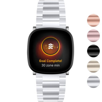 fb.m162 Gallery StrapsCo Oyster Bracelet Watch Band Strap for Fitbit Versa 3 Fitbit Sense 2