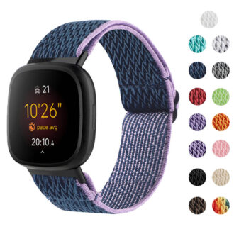 Fb.ny41 Gallery (Purple) StrapsCo Nylon Strap For Fitbit Versa 3 Fitbit Sense Nylon Canvas