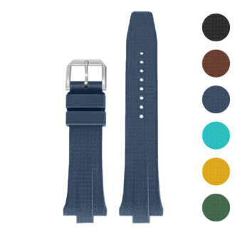 fk.cz1 Gallery Navy Blue DASSARI Fitted FKM Rubber Watch Band Strap For Citizen Tsuyosa 40mm Case