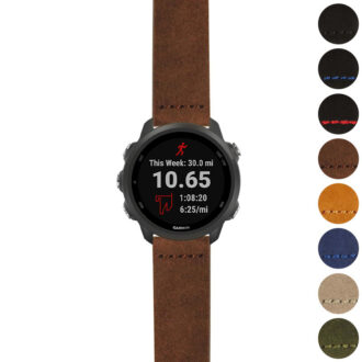 g.f245.st29 Gallery Brown StrapsCo Heavy Duty Suede Watch Strap 20mm
