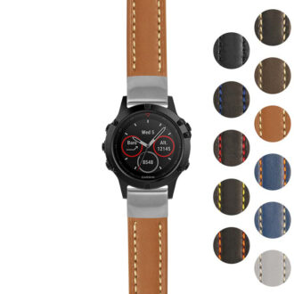 g.f5.st23 Gallery Tan & White StrapsCo Heavy Duty Mens Leather Watch Band Strap 20mm