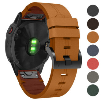 g.l12 Gallery Genuine Italian Leather Watch Band Strap for Garmin QuickFit Devices