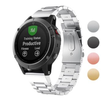 g.m11 Gallery Stainless SteelLink Bracelet Band for Garmin QuickFit 22 Devices