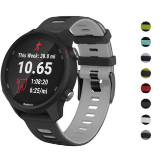 g.r58.20 Green and BlackStrapsCo Silicone Band for Garmin Forerunner 245 645 Vivoactive 3 Vivomove Vivomove 3 HR