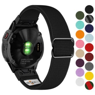 ny100 Gallery StrapsCo Nylon Stretch Watch Band Strap For Garmin Quickfit Devices