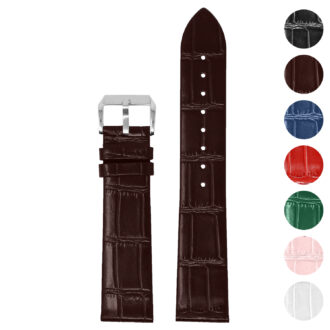 st36 Gallery Brown StrapsCo Slim Crocodile Embossed Watch Band Dress Strap 17mm 18mm 19mm 20mm 21mm 22mm